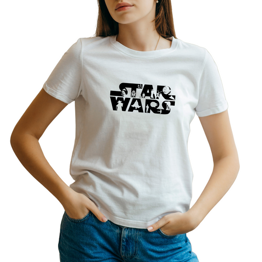 Polo de mujer - Star Wars blanco y negro